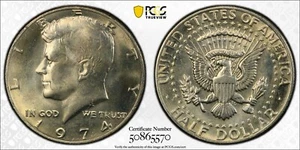 PCGS MS66+ 1974 Kennedy Half Dollar Plus - Picture 1 of 3
