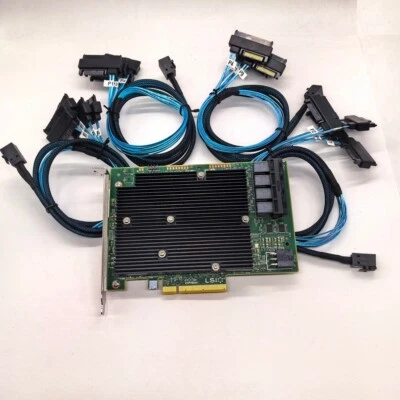 NEW LSI SAS 9300-16I 12GB/S HBA BUS ADAPTER CARD IT Mode 4*SFF-8643 SAS Cable - Image 1 of 4