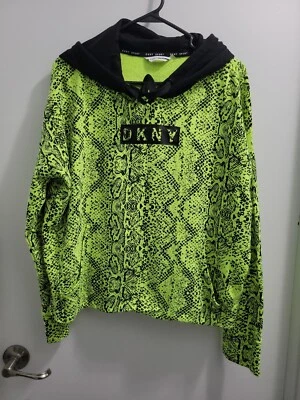 DKNY Sport Women's Snake-Print Activewear Hoodie, Green, Size L - Image 1 of 4