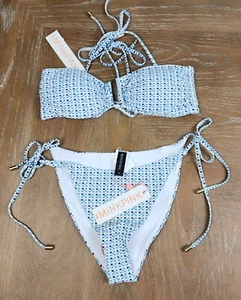 Minkpink Blue Check Multi Bandeau Halter Bikini Size XL NWT ๐ - Picture 1 of 8