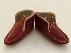 ANTIQUE VICTORIAN RED LEATHER  LACE UP CHILDS SHOES~BOOTS