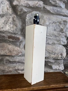 LAURA ASHLEY Wooden Block Table Lamp Base Cream Off White Vintage Modernist Wood - Picture 1 of 5