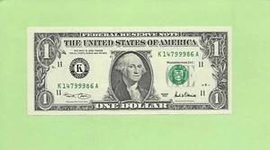 2001 ..UNCIRC $1 K 1479 9986 A .... 2001 $1 K-A NICE NOTE FRN - Picture 1 of 2
