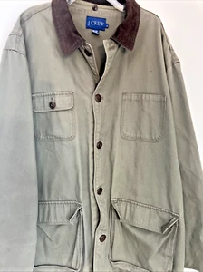 Chaqueta para hombre J Crew de lona oliva con ribete de cuero para tareas de granero al aire libre talla XL - Imagen 1 de 7