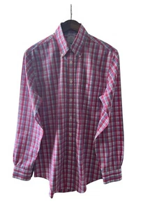 Camisa Brooks Brothers Regent Fit rosa y azul con botones para hombre pequeña sin planchar  - Imagen 1 de 8