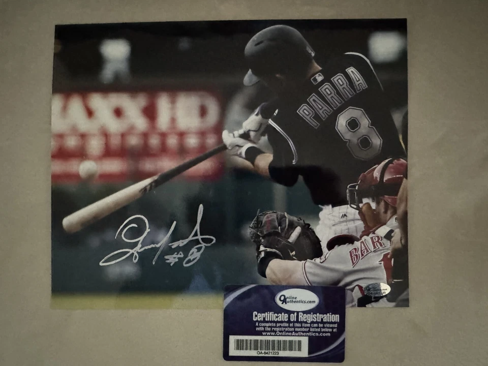 GERARDO PARRA COLORADO ROCKIES ACCIÓN FIRMADO 8x10 certificado de autenticidad OA Foto 1 de 1