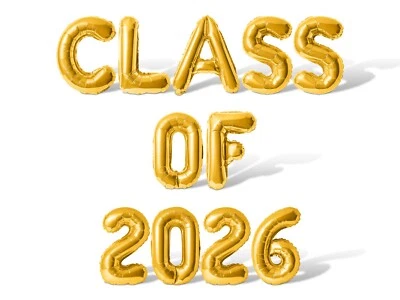 CLASS OF 2026 Letter & Number Balloon Banner - Graduation Stage Party Decoration - Image 1 of 4