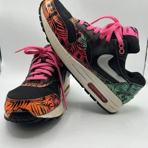 Nike Air Max 1 Estampado 705479-001 Floral Aloha Tropical Talla 7Y Negro Rosa Teal - Imagen 1 de 12