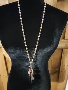 Collana David Aubrey Perline 32" Multi Charm Colore Autunno Gradiente Pietra Floreale - Foto 1 di 8