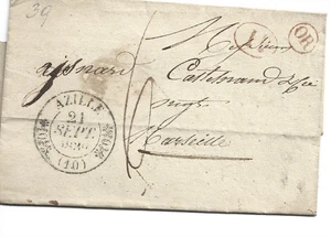 FRANCE 1839 AZILLE TO PARIS PRE COVER 602(ZZ412) - Picture 1 of 2