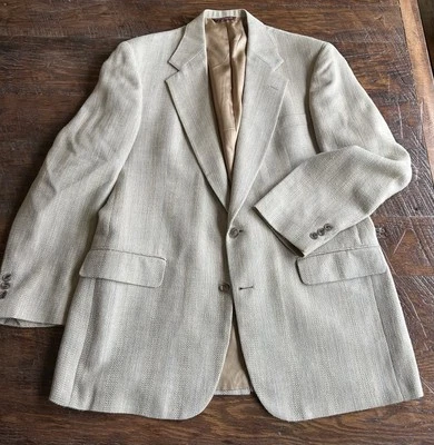 Blazer abrigo deportivo vintage Botany 500 para hombre 44? Beige Hecho en USA Foto 1 de 4