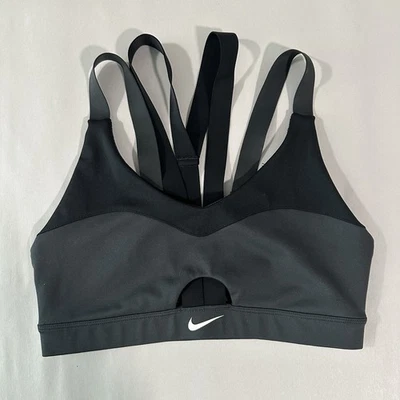 Nike Dri-FIT Indy Strappy Cutout Sports Bra DO6617-370 Black Womens Small - Image 1 of 4