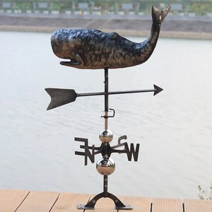 3D Whale Weathervane Roof Mount Waterfront Cottage Farm Decor Stainless Steel - Picture 1 of 12