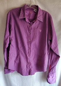 Vintage Twenty X Tailored Fit Pearl Snap Shirt Damen Medium lila Glitzer - Bild 1 von 8