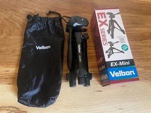 VELBON CX Mini Camera Tripod Compact Table Top 2 way Head 19-42cm High - Picture 1 of 3