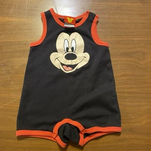 Disney 90s Vintage Mickey Mouse Toddler Short Romper Size 18 Months - Picture 1 of 10
