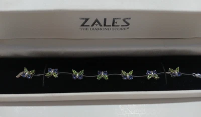 Pingente de borboleta loja de diamantes Zales pulseira de ouro branco 10 K nova na caixa - Imagem 1 de 4