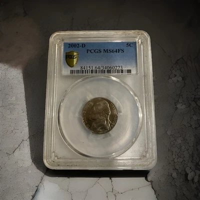 2002  D Jefferson Nickel  Ultra Cameo MS64 FS - Image 1 of 3