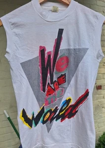 Vintage 1985 licensed USA for Africa We are the World teeshirt - Picture 1 of 4