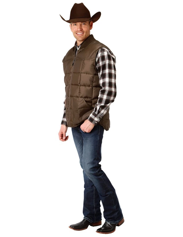 Chaleco Roper Western Para Hombre Acolchado Logo Cremallera XL Marrón 03-097-0763-0526 BR Foto 1 de 1