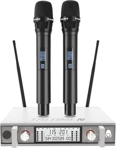 Professional Talomen K120 Sistema Microfonico Wireless Doppio Canale - Bianco - Nuovo - Foto 1 di 9