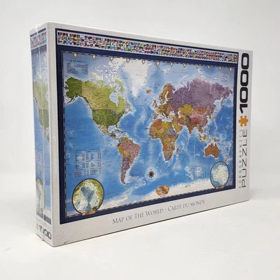 EuroGraphics Map of The World Puzzle 1000 Pieces 2023 Factory Sealed NEW  - Image 1 of 4