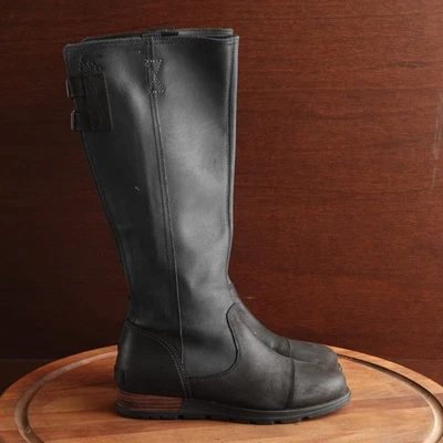 Botas Sorel para mujer talla 7 negras grandes altas hasta la rodilla cuero para montar en el oeste Foto 1 de 4