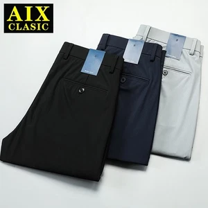 Men's Black Business Casual Dress Pants Slim Fit Comfort Stretch Office Trousers - Picture 1 of 24