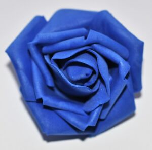 SMALL 2.5" Blue Foam Flower Hair Clip Wedding Bridesmaid Prom