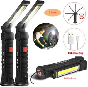 USB Rechargeable COB LED Work Light Mechanic Flashlight Camping Torch Outdoor UK - Picture 1 of 15