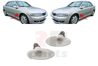 Per Opel Vectra B 95-03 Nuovo Anteriore Lato Freccia Bianco Coppia Set Di L & R - Immagine 1 di 4