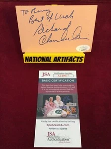 Tarjeta indexada firmada autografiada por Richard Chamberlain para televisión certificado de autenticidad JSA -1 # - Imagen 1 de 4