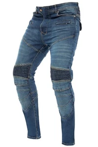 Men’s Motorcycle Motorbike Jeans Trouser Reinforce with Aramid Protection Lining - Picture 1 of 13