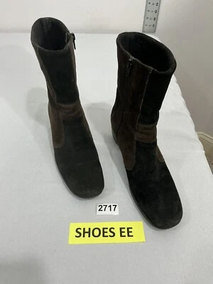 Mujer AquaTalia 8 Marrón Negro Gamuza Forrado Cuña Botines Foto 1 de 4