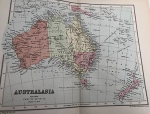Map Of Australasia Original Print Phillip Antique Political 1905 #7 B - Picture 1 of 8