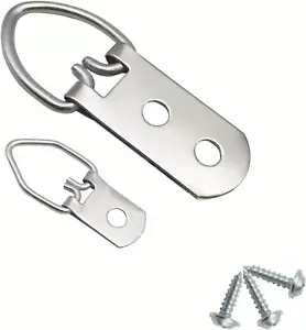 70 Pack D-Ring Steel Picture Hangers Heavy Duty with Screws Picture Frames Doubl - Picture 1 of 12