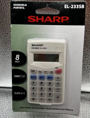 Sharp EL-233SB Basic Calculator NIB Old  School Traditional Stocking Stuffer - Image 1 of 3