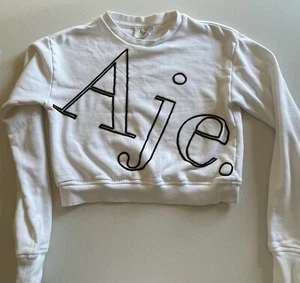 Aje White Cropped Embellished Long Sleeve Jumper Like New XS - Picture 1 of 5