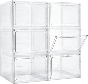 Clear Storage Bins with Lids,6pcs×19.5 Qt Plastic Storage Containers with - Picture 1 of 7
