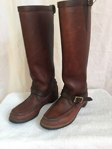 WC Russell Moccasin Co. Unisex Men's 8 Ladies 9.5 Tall Snake Boots EUC