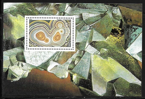 TAJIKISTAN SC 137 NH souvenir sheet of 1998 Gems Minerals Cover