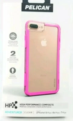 Funda Pelican Adventurer grado militar para iPhone 6plus 6sPlus/7Plus transparente/rosa Foto 1 de 3