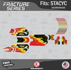 Graphics Kit for STACYC 16E Brushless Electric Bike (All Years)  Fracture-red - Picture 1 of 6