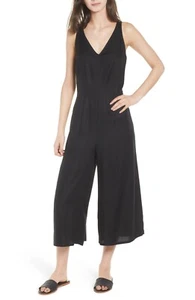 Scharnier Doppel V Jumpsuit Strampler Damen Gr. Small Schwarz Neu - Bild 1 von 5