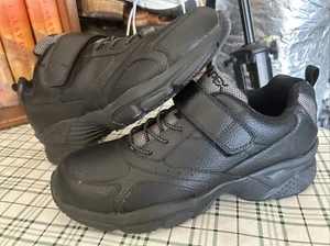 Apex A6000M Athletic Strap Walker Mens Sz 11.5 M Black Leather Orthotic Sneakers - Picture 1 of 8