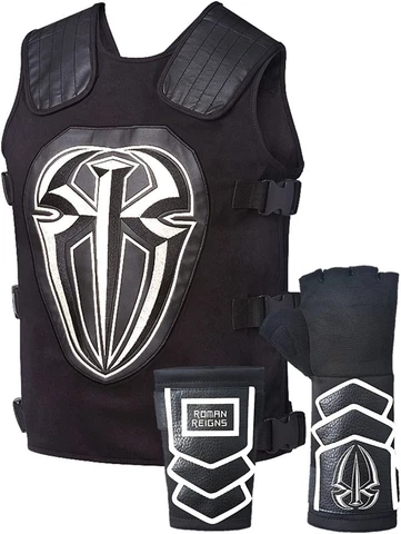 Roman Reigns Tactical Replica Vest Superman Punch Glove Costume-Onyx Black Cover