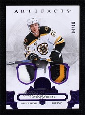 2017-18 Upper Deck Artifacts Purple Materials /10 David Pastrnak #78