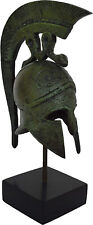 Corinthian mini bronze helmet with snake on marble base - Hoplite soldier