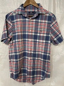 Vineyard Vines Blue Pink Button Up Short Sleeve Classic Fit Tucker Shirt Small - Picture 1 of 5