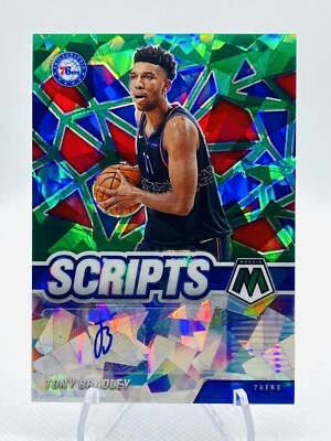 2020-21 Panini Mosaic Scripts Green Ice Prizm Tony Bradley #SC-TBR Auto - Image 1 of 2